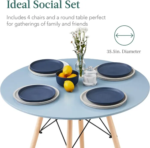 Miniatura 4 de Best Choice Products Juego de 5 piezas para comedor, juego compacto de mesa y sillas de estilo moderno de mediados de siglo para el hogar