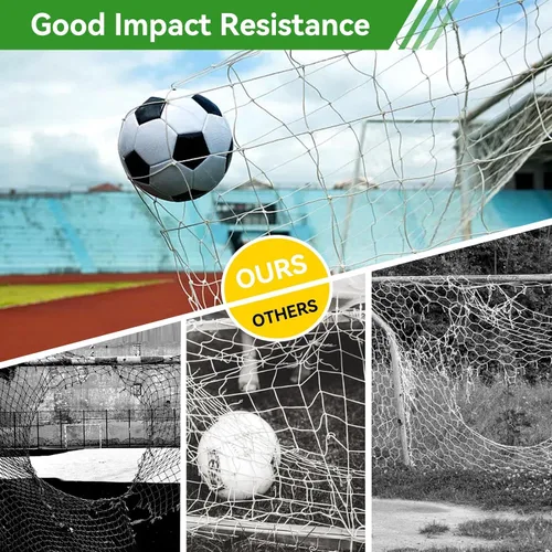 Miniatura 4 de Red de fútbol de 8 x 6 pulgadas, red de fútbol de repuesto para portería de fútbol, barrera de práctica deportiva de alto impacto para adultos