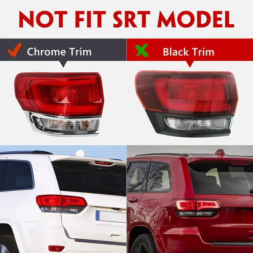 Miniatura 2 de Huray Luz Trasera Exterior Izquierda Compatible con Jeep Grand Cherokee 2014-2021 Luz Trasera del Conductor Ensamblaje de Repuesto Accesorio LH