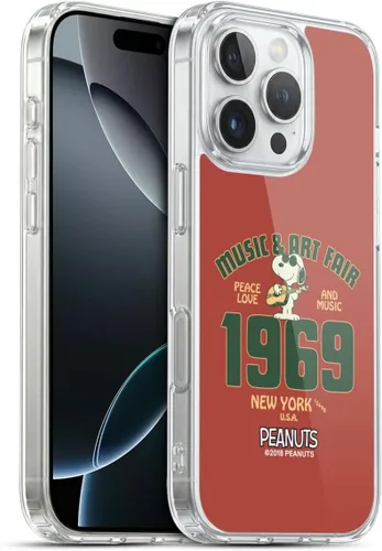 Miniatura 125 de Head Case Designs Funda de gel Woodstock 50th con licencia oficial de Peanuts Snoopy Guitar 1969 [protección de grado militar] compatible con Apple