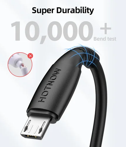 Miniatura 5 de Cable micro USB de 0.5 pies y 6 pulgadas, [3 unidades, 0.5 pies] cargador Android duradero cable corto cable de carga rápida para Samsung Galaxy S7