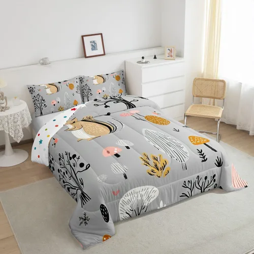 Miniatura 39 de Erosebridal Juego de ropa de cama para niños, tamaño individual, diseño de gatos de dibujos animados, para niñas, niños y adolescentes, edredón