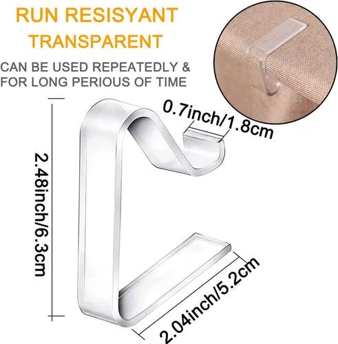 Miniatura 2 de 48 clips transparentes para mantel, clips de plástico para mantel de mesa, resistentes al viento, soporte para mantel de Navidad, hogar, boda