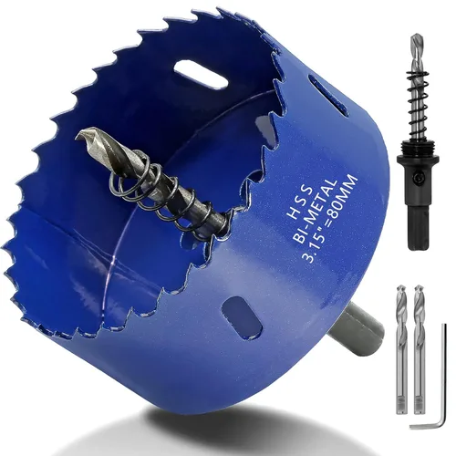 Miniatura 42 de Luomorgo Broca de sierra de agujero de 1.496 in/1 1/2 pulgadas, profundidad de corte HSS de 1 1/4 pulgadas, cortador de agujeros bimetálicos