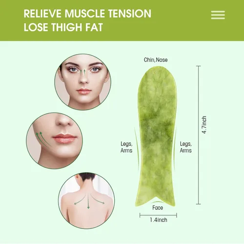 Miniatura 5 de AIRLAXER Juego de herramientas faciales Gua Sha, kit de masaje Guasha para cara y cuerpo, tabla de masaje de raspado, juego de 4 piezas para terapia