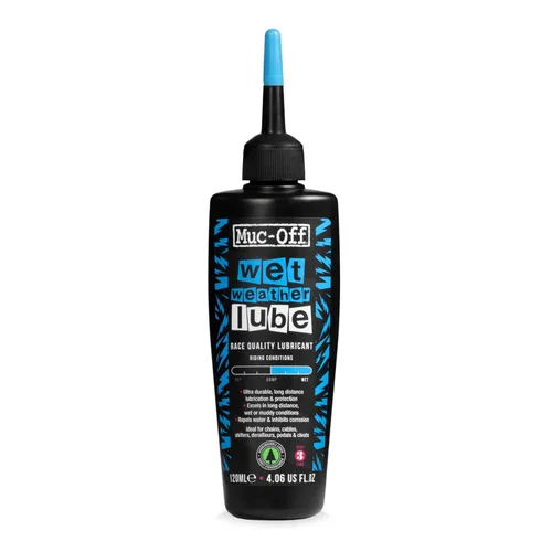 Muc-Off Lubricante para Cadena Húmedo 120ml | Lubricante Biodegradable para Cadena de Bicicleta Húmedo | Reduce la Fricción y Extiende la Vida de la