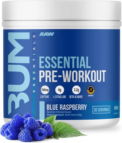 Miniatura 12 de RAW Essential - Polvo preentrenamiento (naranja) - Suplemento deportivo de Chris Bumstead para hombres y mujeres - Polvo energético preentrenamiento