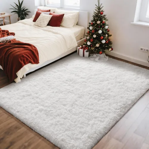 Miniatura 53 de Ophanie Alfombra Verde de Césped, Alfombras de Área para Dormitorio, Alfombra Shag Esponjosa de 4x6 pies, Suave Peluda Afelpada Linda para Niños 7