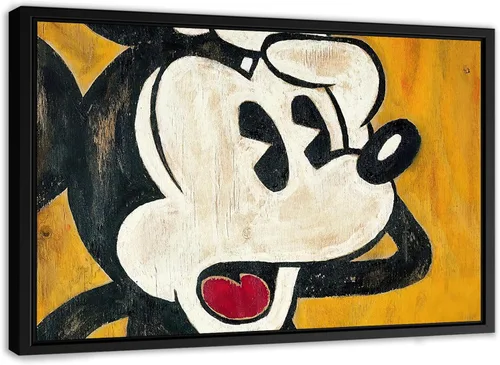Miniatura 7 de Lienzo decorativo para pared con diseño de ratón de dibujos animados, estampado clásico inspirado en la animación, decoración retro del hogar
