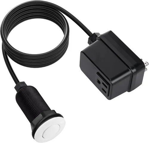 Miniatura 19 de Interruptor de eliminación de basura, kit de encendido y apagado inalámbrico para triturador de desechos de alimentos, oro cepillado, botón largo