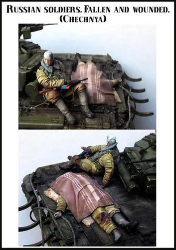 Miniatura 2 de Risjc 1/35 Soldado de resina Modelo Soldado ruso herido en la Segunda Guerra Mundial (2 personas) Kit de modelo de fundición a presión/ N17310