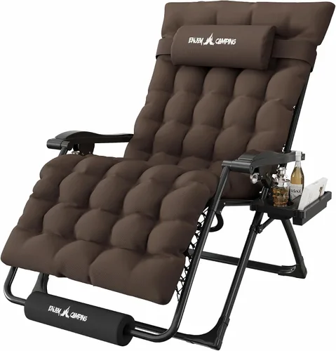 Miniatura 24 de Amopatio Silla de gravedad cero de gran tamaño, silla reclinable de 29 pulgadas de ancho, con bloqueo y reposapiés mejorados, soporte para tazas