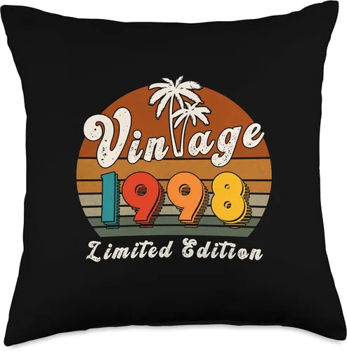 Miniatura 4 de Vintage 1998 Birthday Gift for Men Women 28 Years Retro Palm Throw Pillow