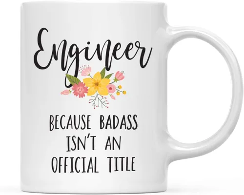 Miniatura 35 de Andaz Press Taza de café de 11 onzas, regalo de broma, tía porque Badass no es un título oficial, gráfico floral, 1 paquete