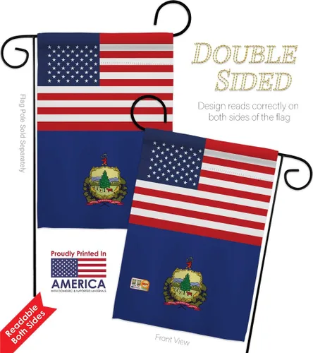 Miniatura 3 de US Vermont Garden Flag Americana States USA American Territories Republic Small Decorative Gift Yard House Banner Double-Sided Made In 13 X 18.5