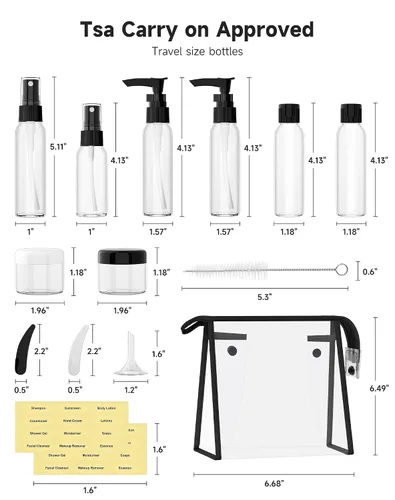 Miniatura 6 de Kit de botellas de viaje Morfone, Negro