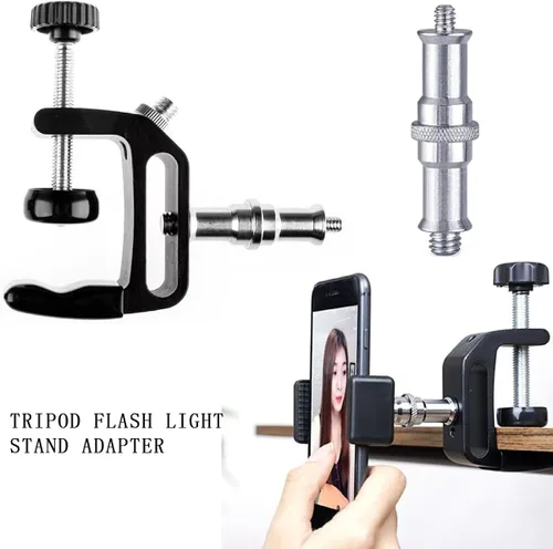Miniatura 6 de KuuGuu Adaptador de trípode de tornillo roscado, convertidor de metal estándar de 1/4 a 3/8 pulgadas, adaptador de espiga para soporte de flash