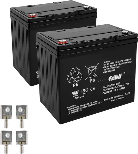 Miniatura 10 de Casil Batería AGM SLA de 12V 33Ah – Paquete de 2 – Compatible con Pride Mobility Jazzy Select, Jazzy 1103 Ultra, Select Elite y sillas de ruedas