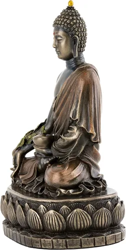 Miniatura 2 de Top Collection Estatua de Buda de la medicina, escultura de Buda de curación en bronce fundido en frío de primera calidad, figura coleccionable