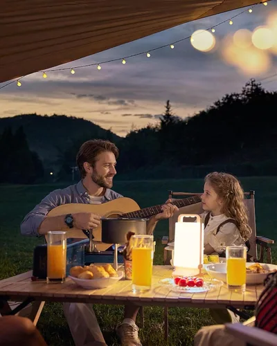 Miniatura 3 de Linterna solar para campamento de 6000 mAh, paquete de 2, luz de campamento recargable por USB y fuente de alimentación, lámpara nocturna LED