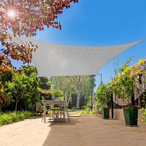 Miniatura 2 de Toldo tipo vela rectangular para actividades al aire libre, cubierta solar para jardín, patio, cubierta de terraza, balcón (gris)