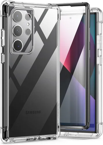SURITCH Funda Ultra Clear para Samsung Galaxy S23 de 6.8 pulgadas (solo protector de pantalla), [protector de pantalla integrado] carcasa rígida de