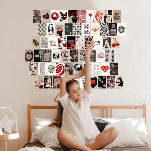 Miniatura 6 de 60 piezas de decoración para habitación de chica urbana, carteles grunge Coquette y2k de los 2000, arte de pared de música retro para dormitorio