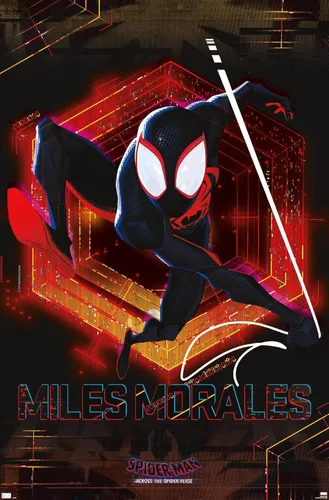 Marvel Spider-Man: Across the Spider-Verse - Póster de pared Miles, 34 pulgadas de largo x 22.4 pulgadas de ancho, versión sin marco