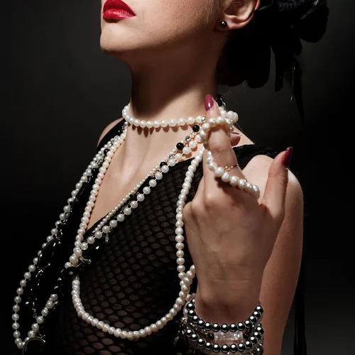 Miniatura 5 de Paquete de 32 collares largos de perlas de los años 20, joyería de disfraces, collar de perlas falsas de Gatsby a granel, collar de perlas
