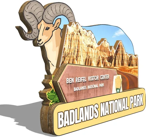 Miniatura 2 de Imán del Parque Nacional Badlands de los Estados Unidos, imán de nevera, hitos de madera 3D, recuerdos coleccionables, decoración hecha a mano