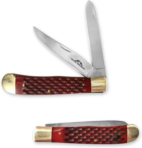 Miniatura 11 de Cuchillo de bolsillo manual plegable para uso diario de la colección Old Ram Trapper con mango de resina lisa (5134-5)