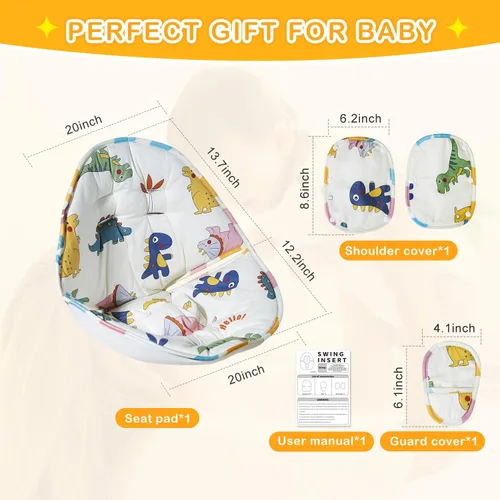 Miniatura 7 de FEISIKE - Cojín de columpio para bebé, para exteriores, compatible con columpio de coco para niños pequeños de 6 a 36 meses, desmontable y lavable