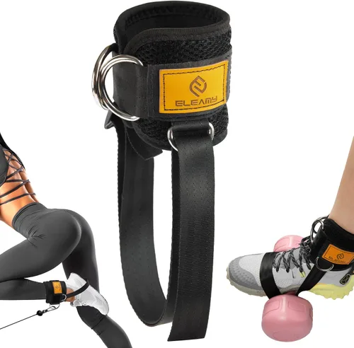 ELEAMY Correas de tobillo para pesas y máquinas de cable, pesas ajustables, accesorio para mancuernas de pie, entrenador Tibialis, extensiones de