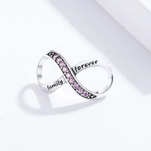 Miniatura 24 de Abalorios de plata de ley para pulseras, collares, familia para siempre, circonita cúbica, regalo de joyería para mujeres