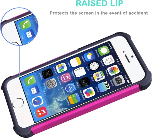 Miniatura 7 de Jeylly Funda para iPhone SE/Funda para iPhone 5S, Exterior de Plástico Duro que Absorbe Golpes + Interior de Silicona de Goma Defensor contra