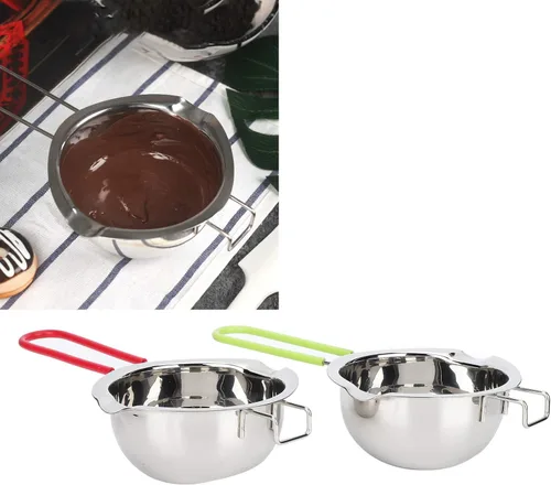 Miniatura 4 de Olla de doble caldera, 2 unidades de 13.5 fl oz de acero inoxidable para fusión, sartén pequeña para leche, chocolate y agua para derretir agua