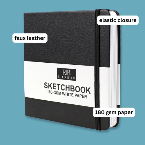 Miniatura 2 de Ricco Bello - Cuaderno de bocetos (5.5") Papel de 180 GSM, para dibujo y diario