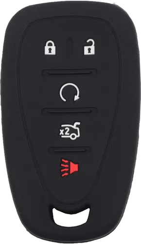 Miniatura 2 de 2 fundas de silicona de goma negra para llavero compatible con Chevrolet Chevy Camaro Cruze Malibu Traverse Blazer Trailblazer Equinox 2018 2019