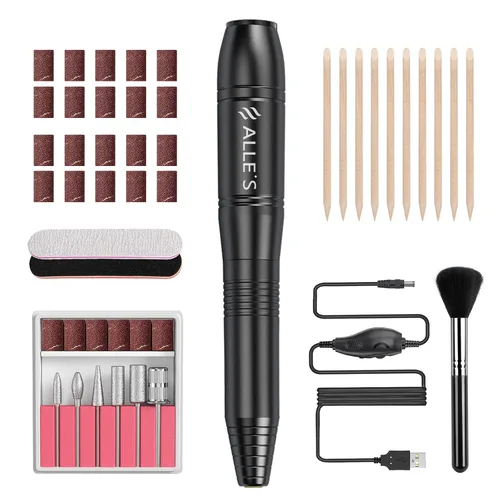 Taladro de uñas eléctrico de 20000 rpm, compacto, portátil, Efile, profesional, manicura y pedicura, kit de taladro de lima de uñas para acrílico,