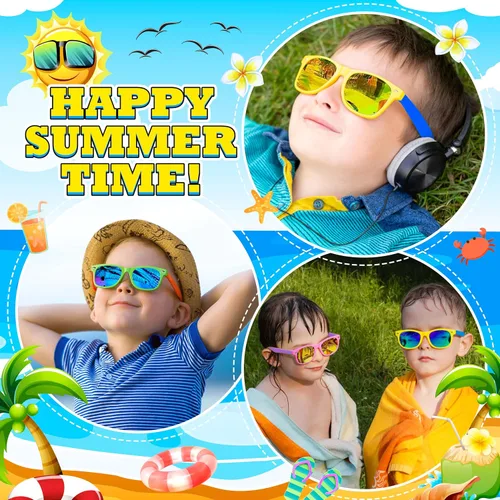 Miniatura 18 de Kids Sunglasses Party Favors Bulk, Neon Sunglasses with UV400 Protection for Gilrs Boys Kids