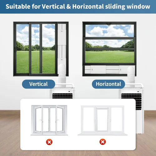 Miniatura 5 de Yipoch - Kit de ventilación portátil para ventana de aire acondicionado que incluye manguera de escape de 6.6 ft de 5.9 pulgadas, cubierta