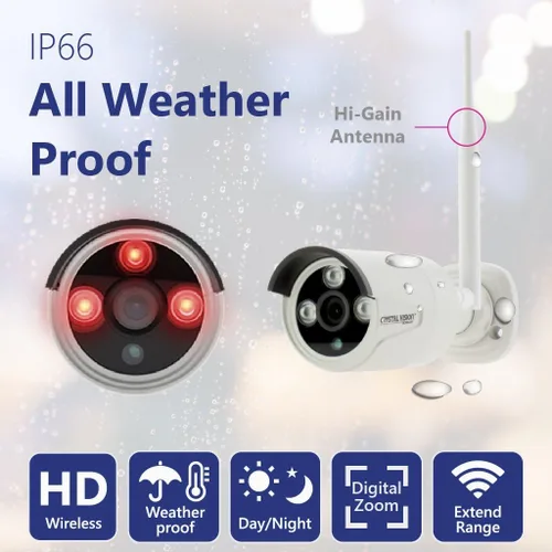Miniatura 4 de Crystal Vision CVT9608E-3010W Sistema de vigilancia inalámbrico True HD todo en uno NVR CCTV con disco duro de 2 TB, monitor y enrutador integrados