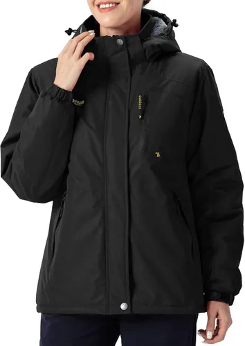 Miniatura 7 de Rdruko Chaqueta de esquí impermeable para mujer, resistente al viento, para snowboard, trabajo, para uso en invierno