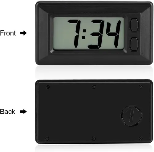 Miniatura 6 de GLOGLOW Reloj despertador digital ultrafino con calendario y temperatura, reloj electrónico LCD autoadhesivo para tablero de automóvil, oficina