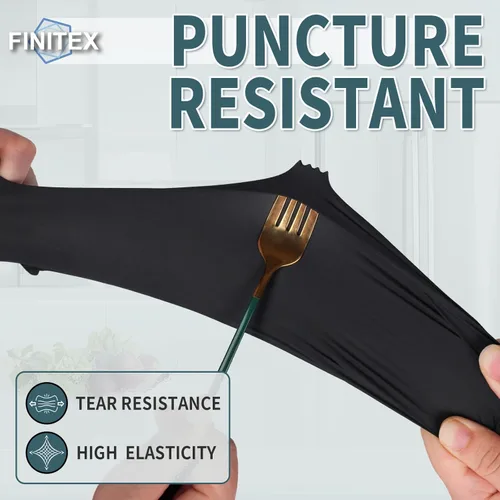 Miniatura 5 de FINITEX - Guantes desechables de nitrilo negro, 5 mil, sin polvo, examen médico, sin látex, 100 unidades para examen, limpieza del hogar, guantes