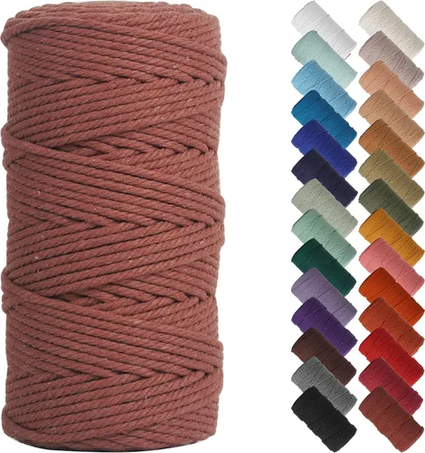 Miniatura 11 de NOANTA - Cuerda de macramé color beige natural, 1/8 pulgadas (3 mm) x 109 yardas (100 metros), cuerda de algodón colorido para colgar en la pared