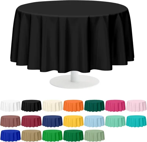 Miniatura 22 de Mulbozy 2 piezas de mantel de plástico negro para mesa rectangular, 54 × 108 pulgadas, fundas desechables de mesa para fiestas negras