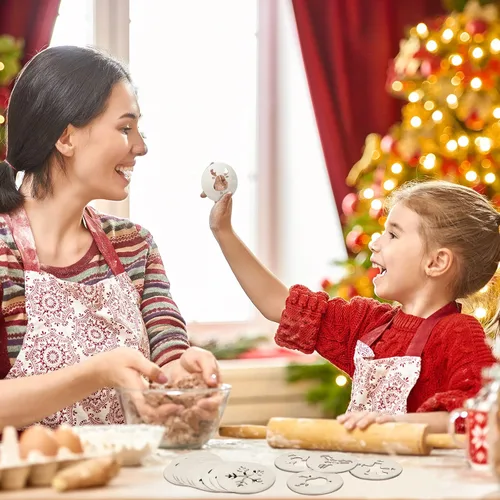 Miniatura 4 de Nuenen Juego de 12 piezas de prensa de galletas de Navidad, discos de prensa de galletas, plantillas de acero inoxidable, molde metálico