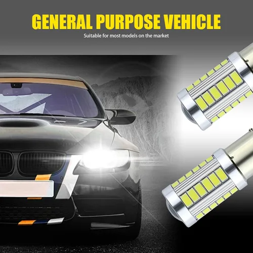 Miniatura 6 de Tesnaao Pack-4 Luz de freno LED 1157 para automóvil, 33SMD 1200LM cuentas de lámpara de alto brillo con lente, marcador lateral de luz trasera