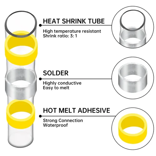 Miniatura 5 de 400 conectores de alambre de sello de soldadura con pistola de calor, conectores de alambre de palo de soldadura, kit de conector eléctrico